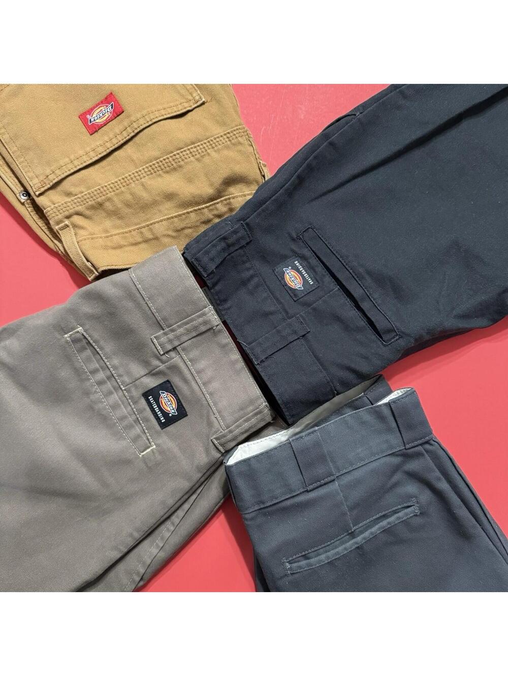 Bundle Lot Of 4 Dickies FLEX Skateboarding And Cargo Cotton Double Knee Pants